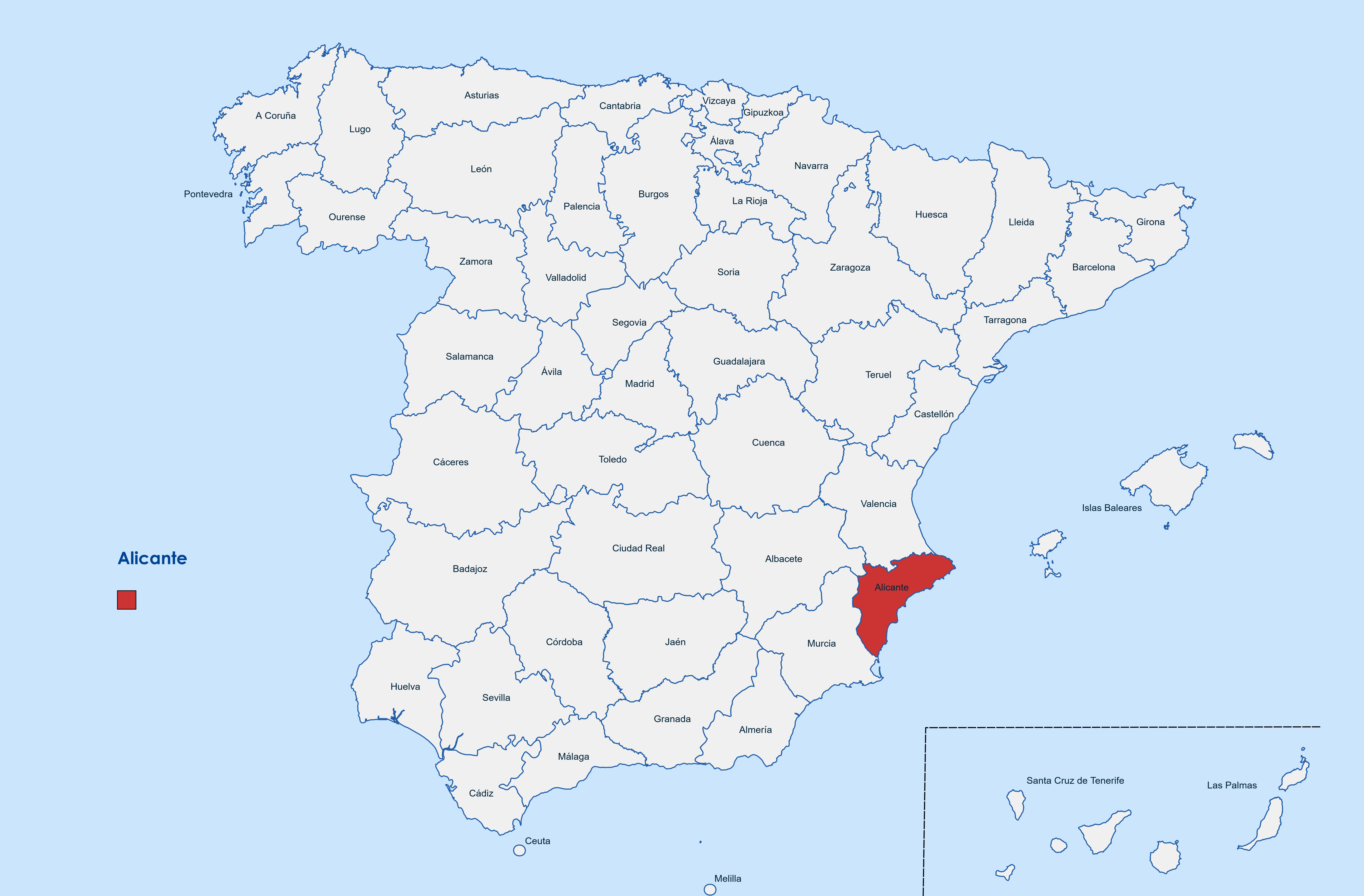 Web design Alicante province map