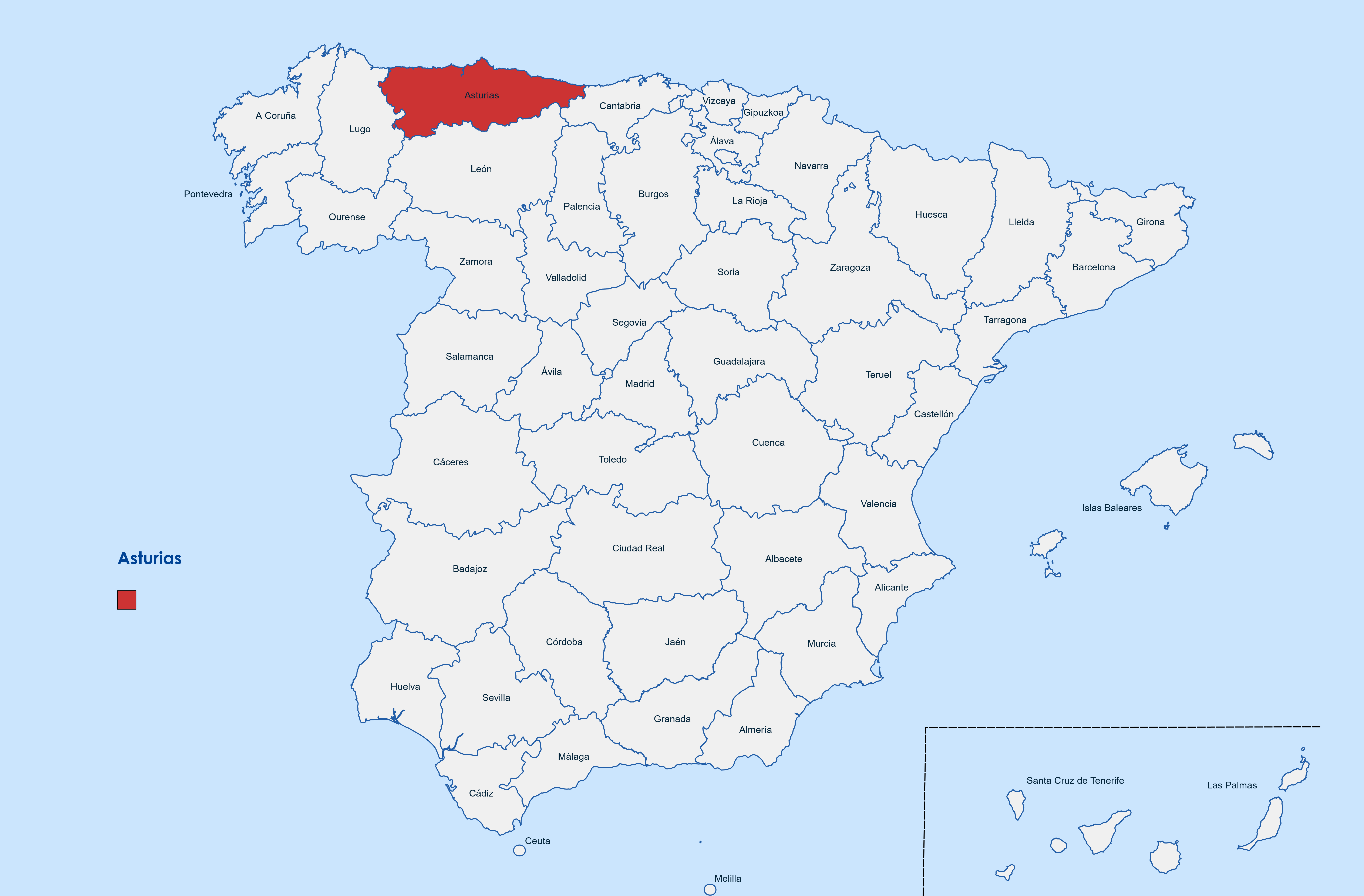 Web design Asturias province map
