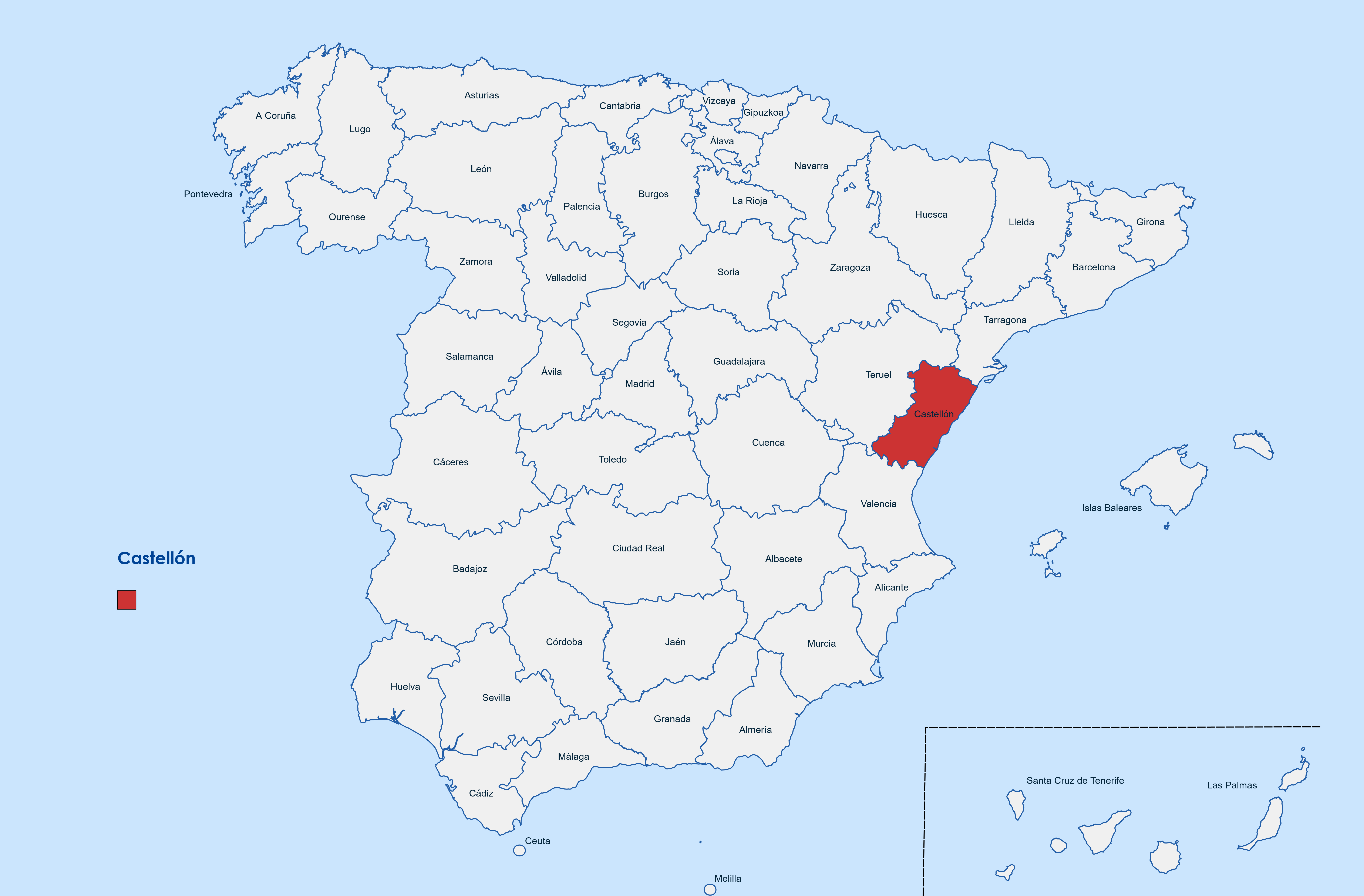 Web design Castellón province map