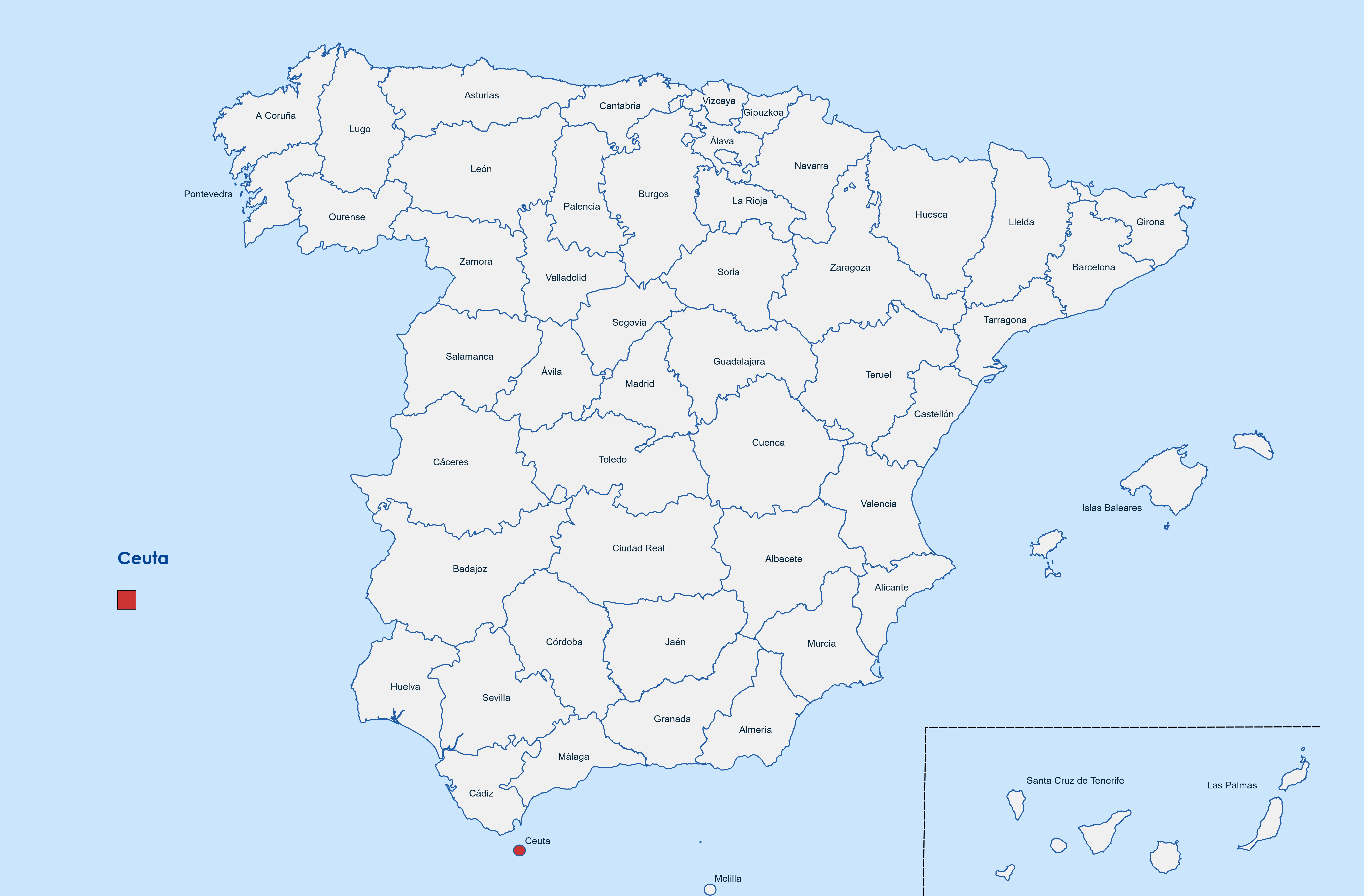 Web design Ceuta province map