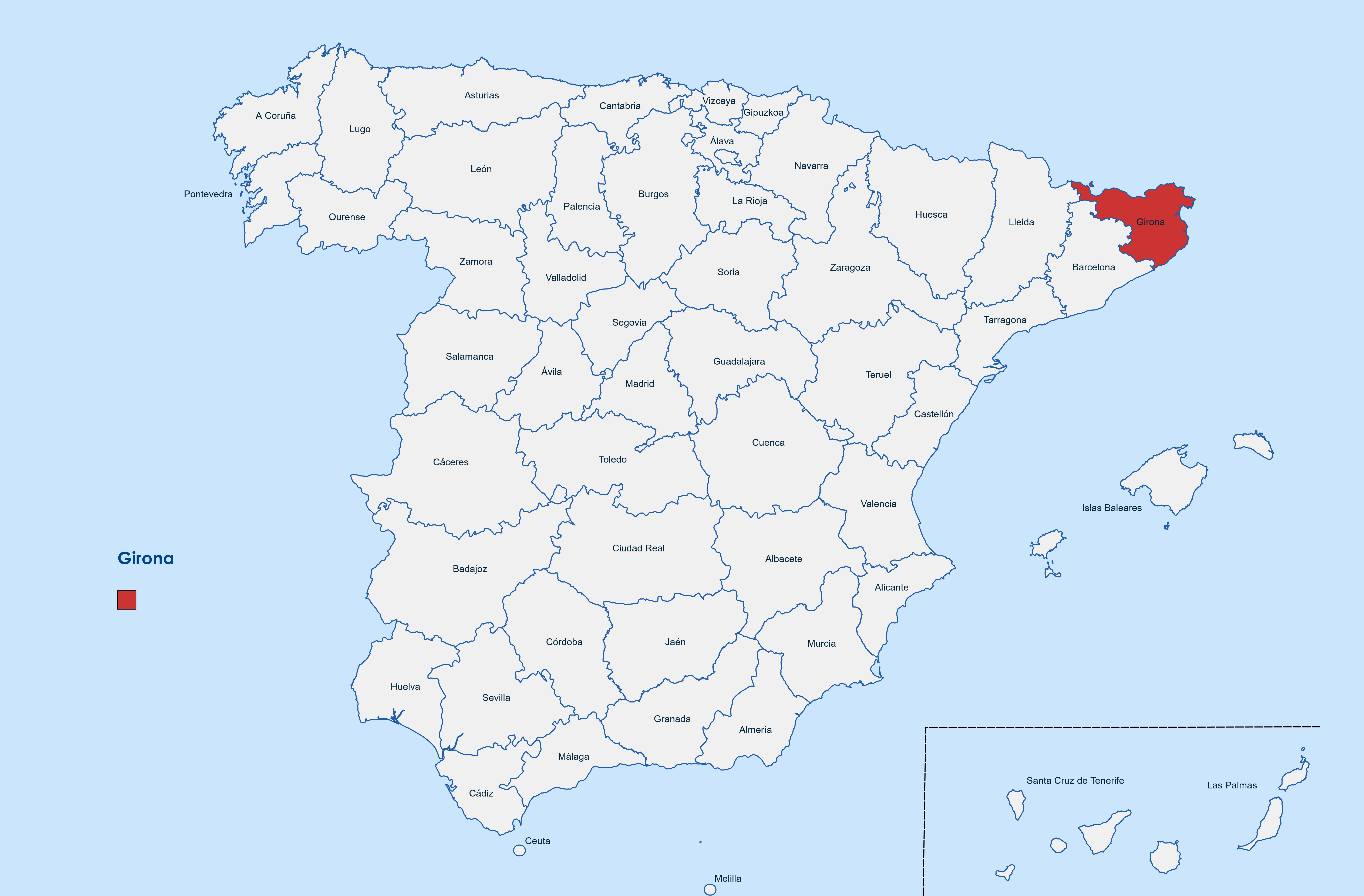 Web design Girona province map