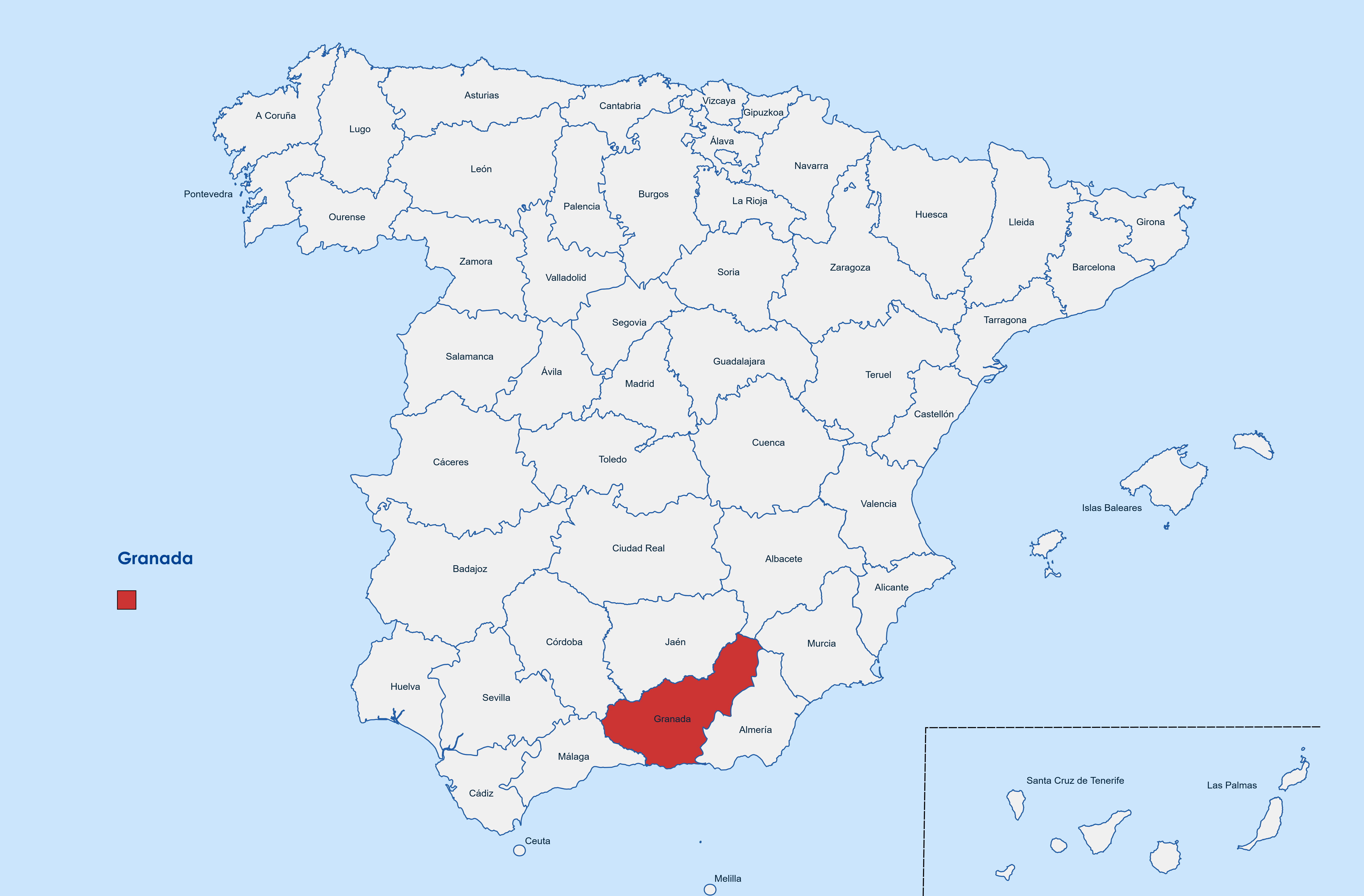 Web design Granada province map