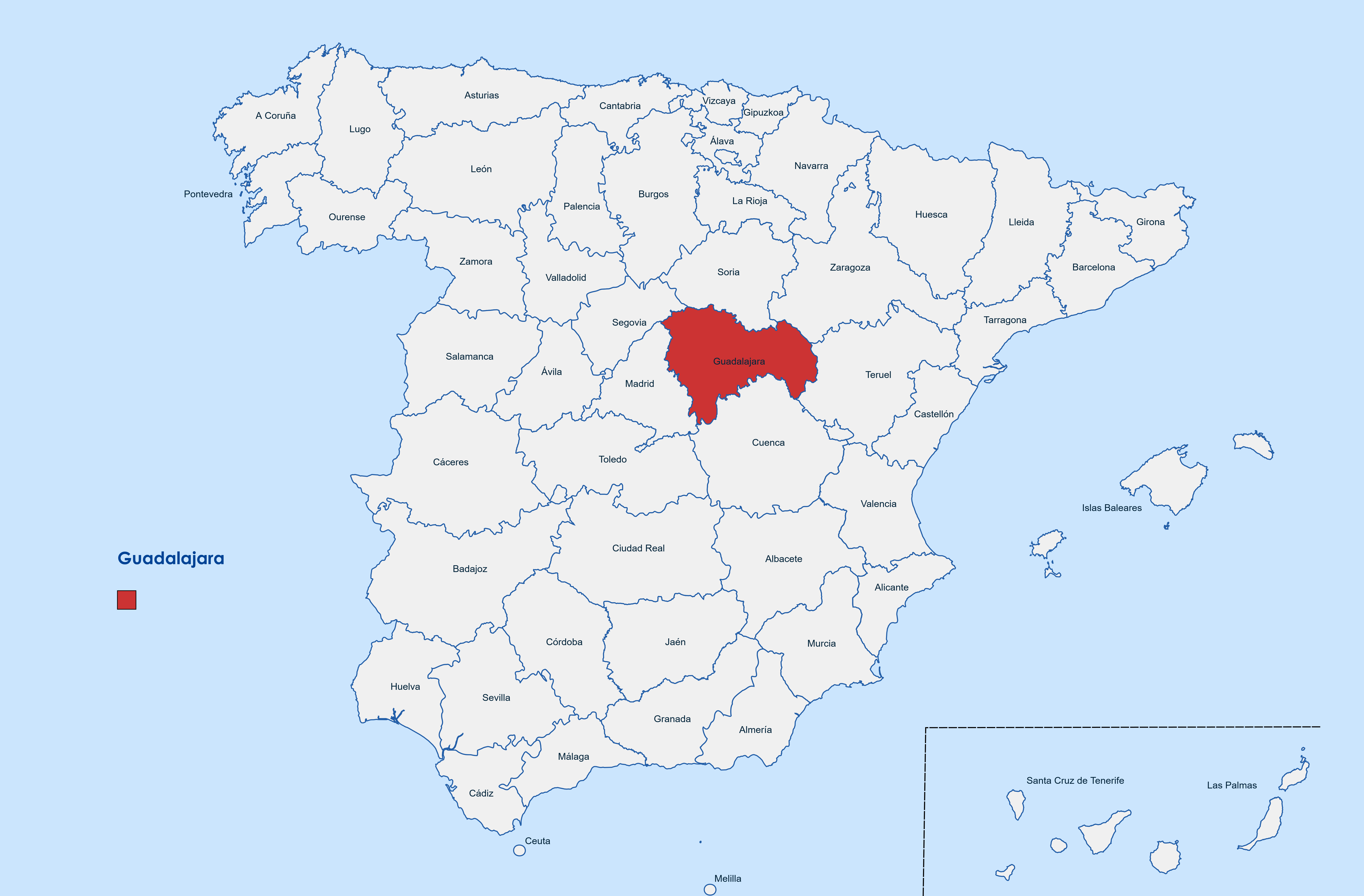 Web design Guadalajara province map