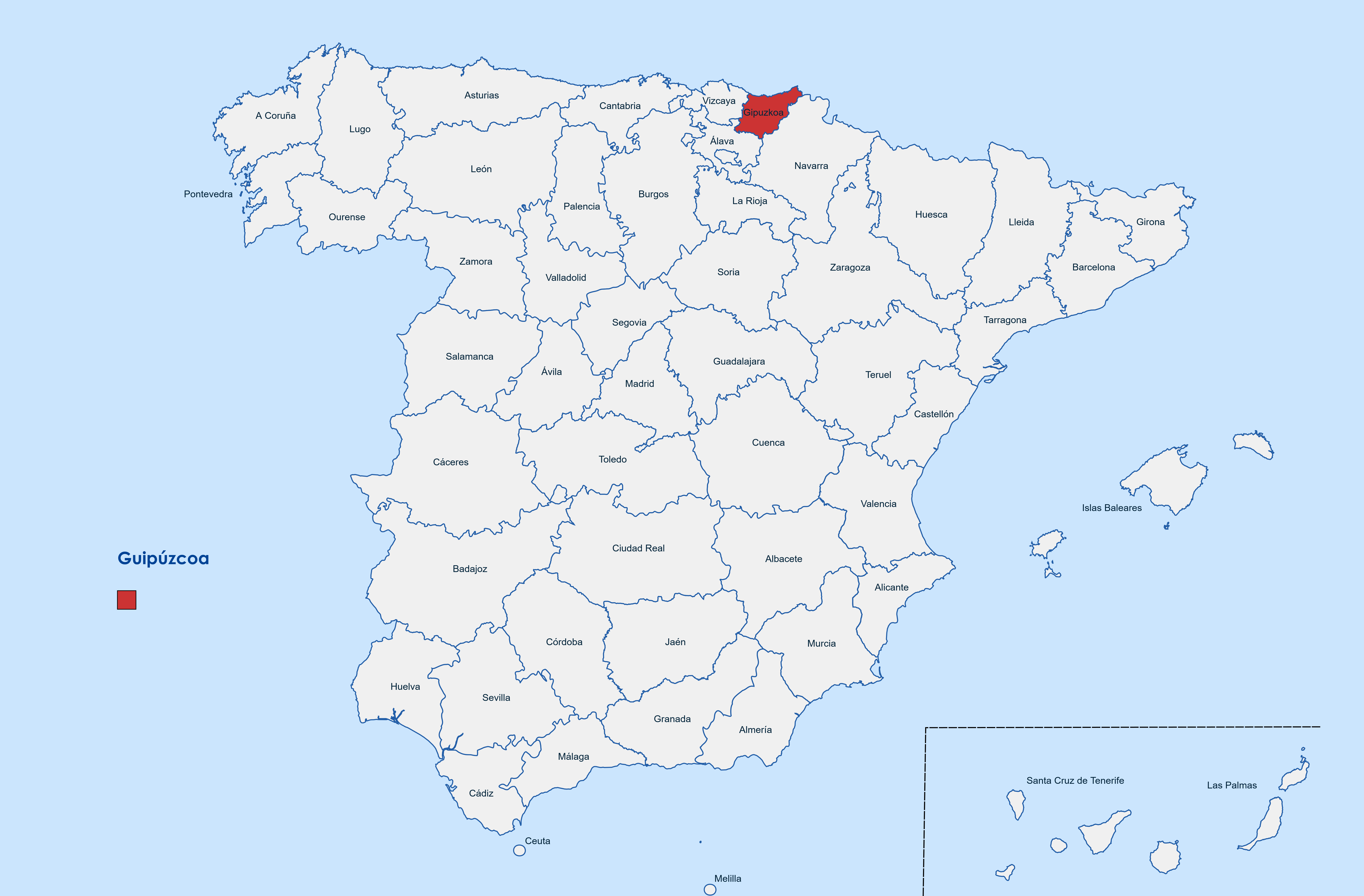 Web design Guipúzcoa province map