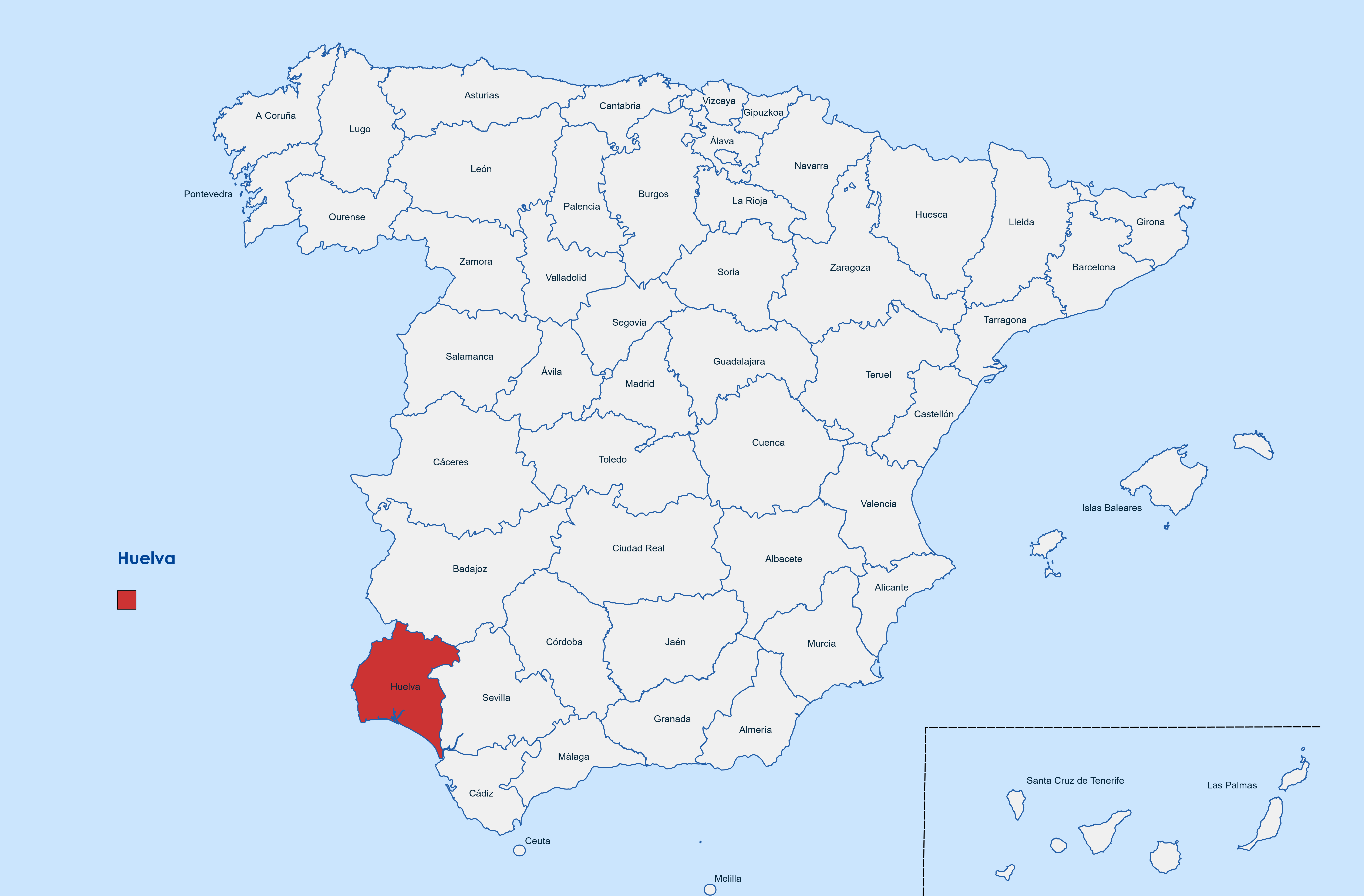 Web design Huelva province map