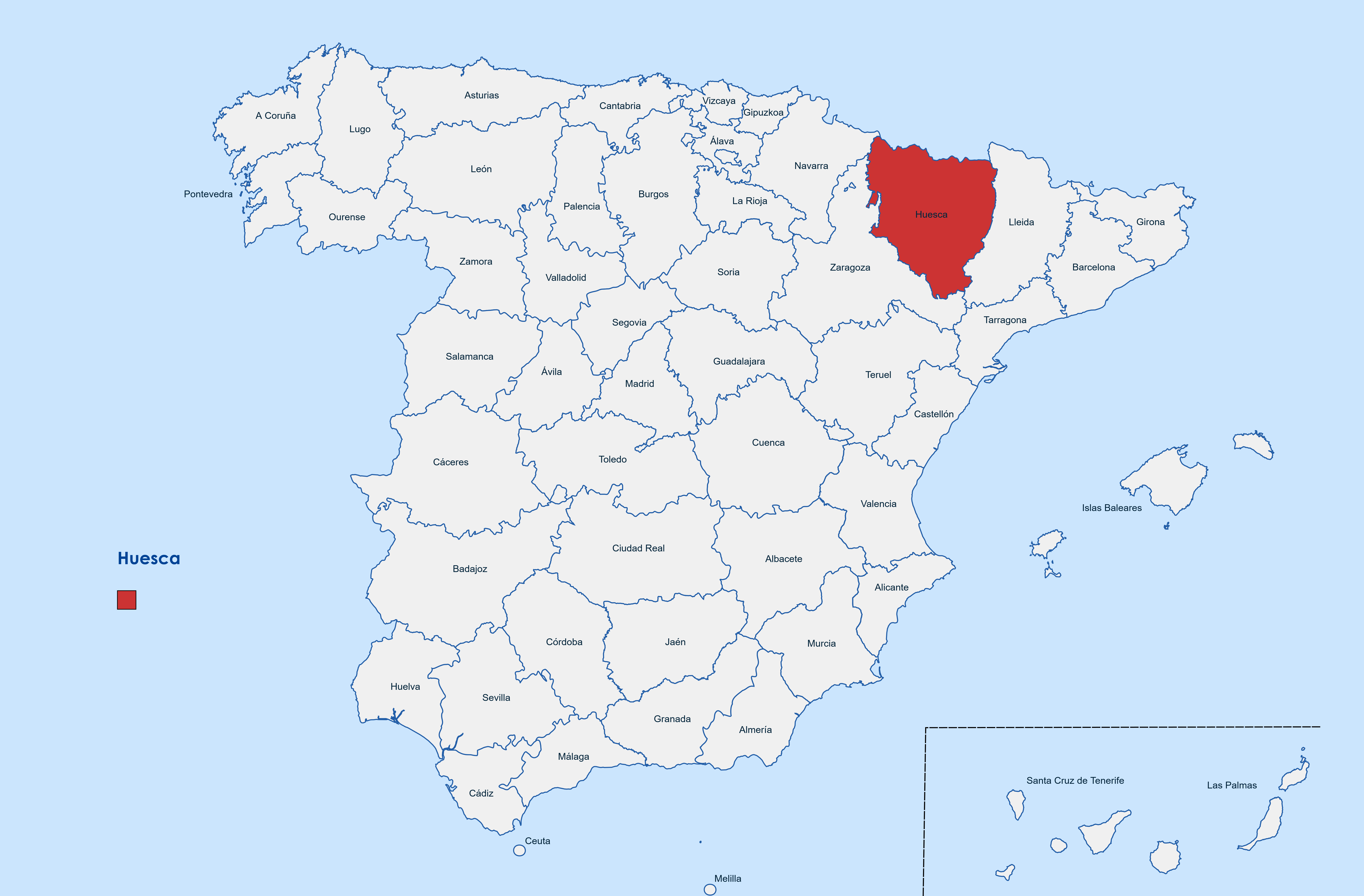 Web design Huesca province map