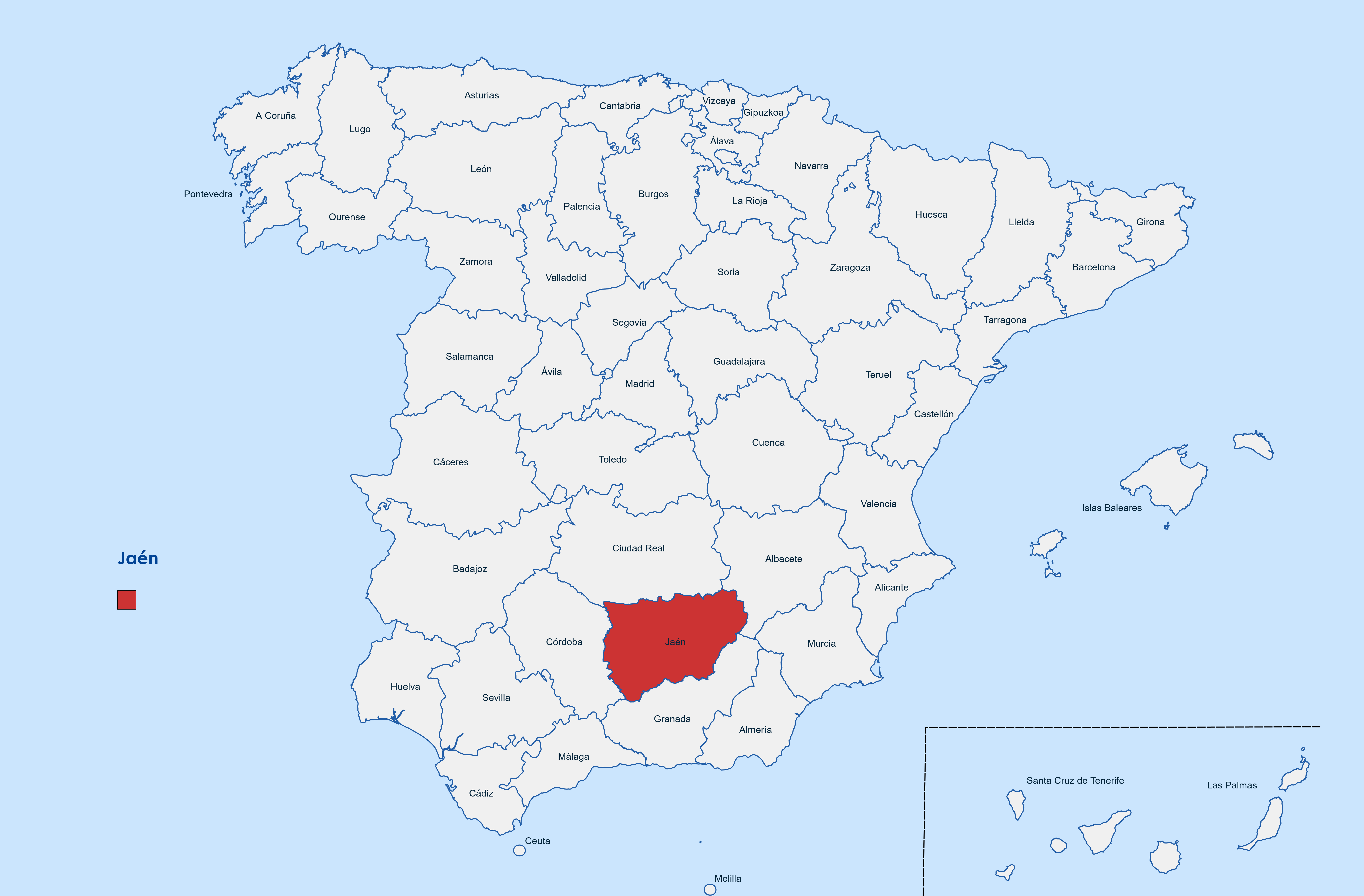 Web design Jaén province map