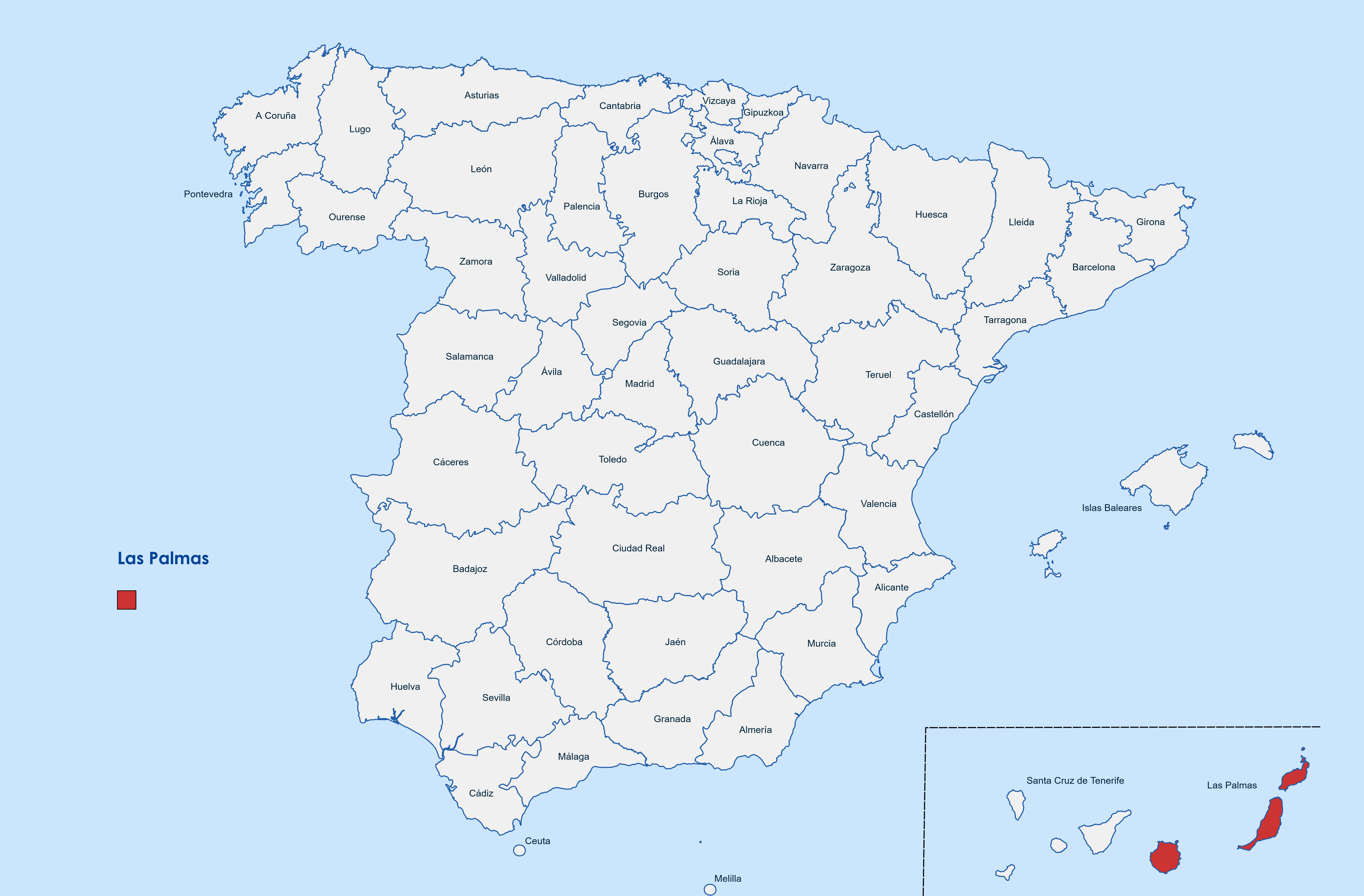 Web design Las Palmas province map