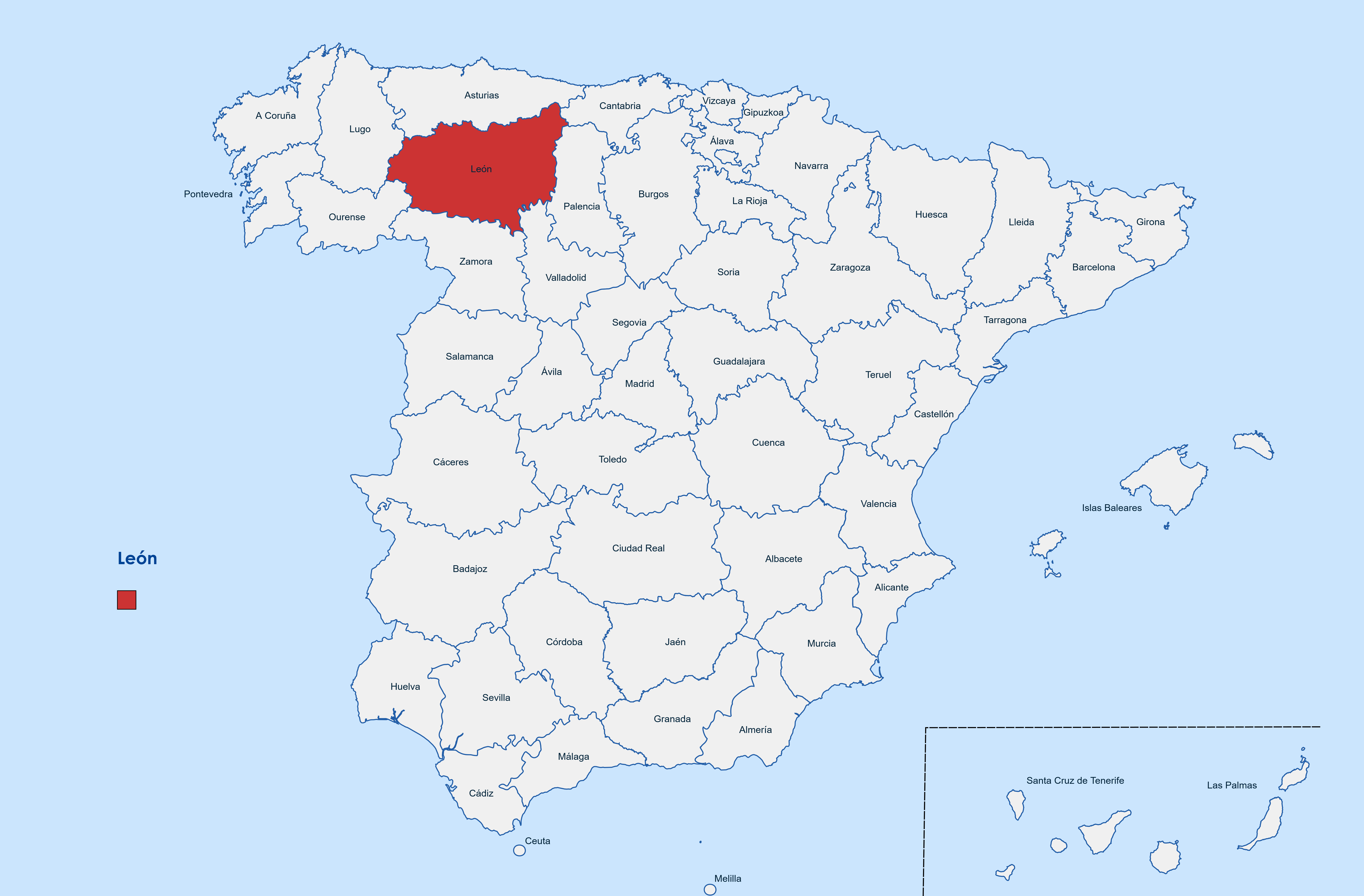 Web design León province map