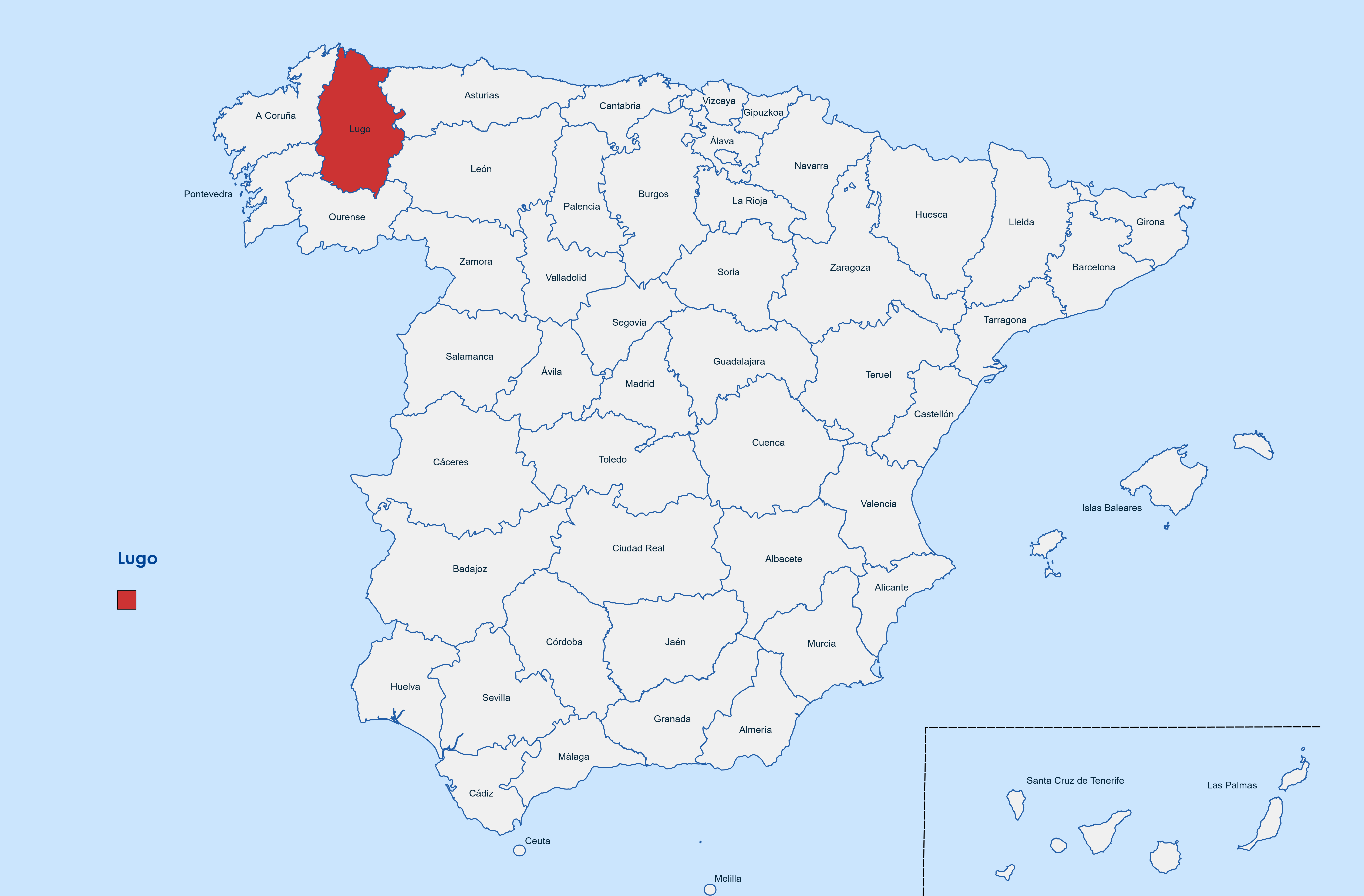 Web design Lugo province map