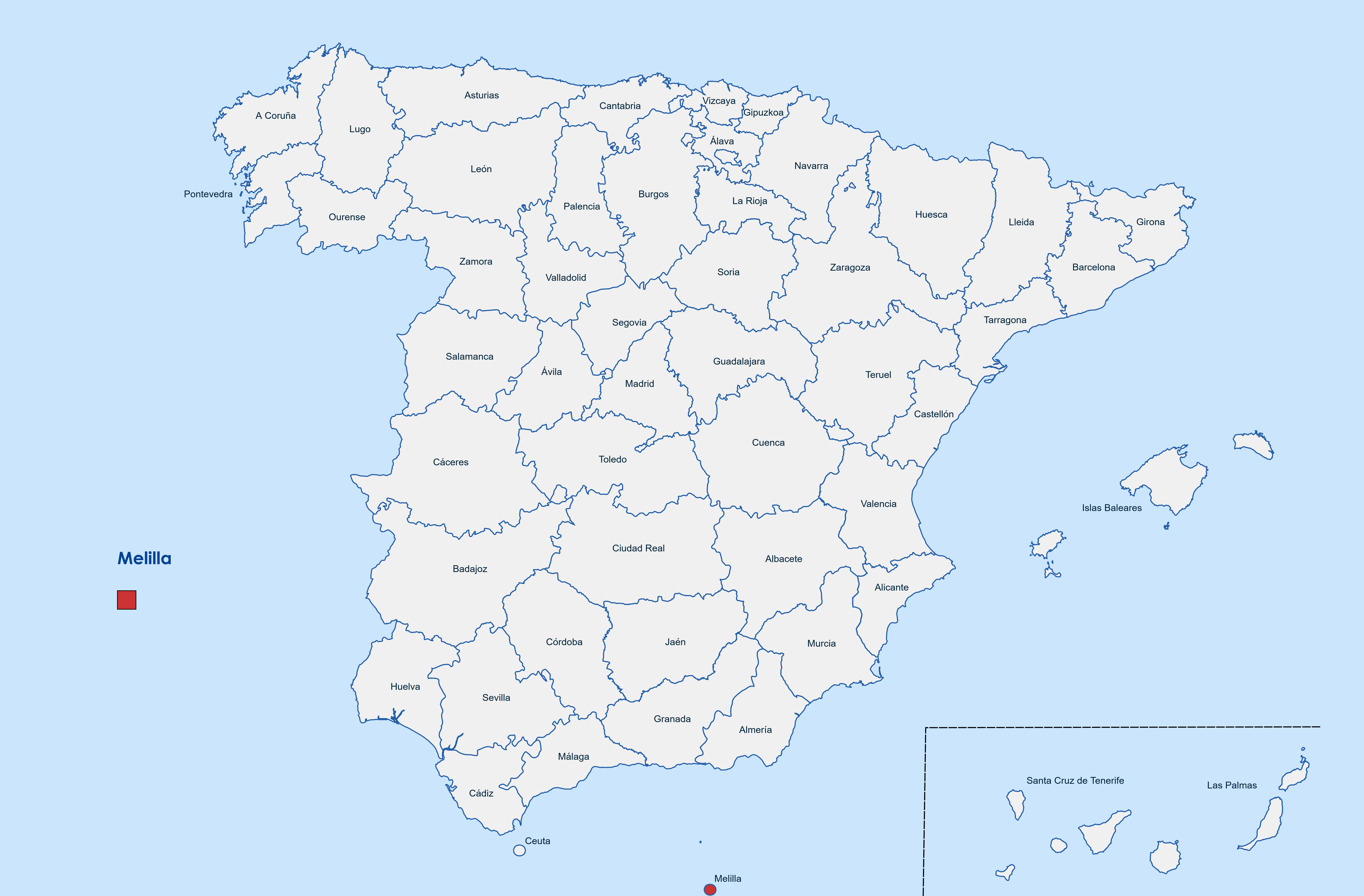 Web design Melilla province map