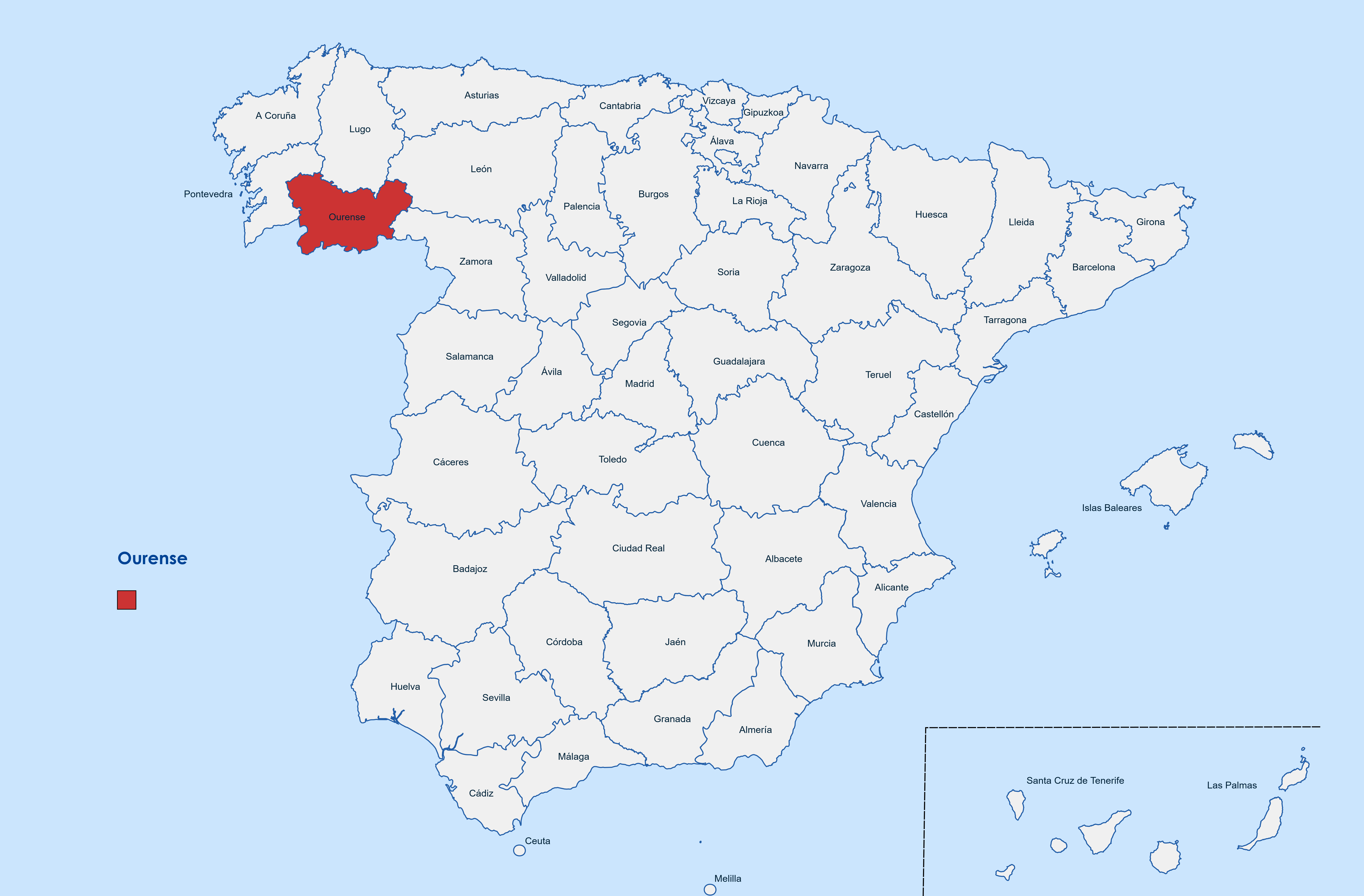 Web design Ourense province map