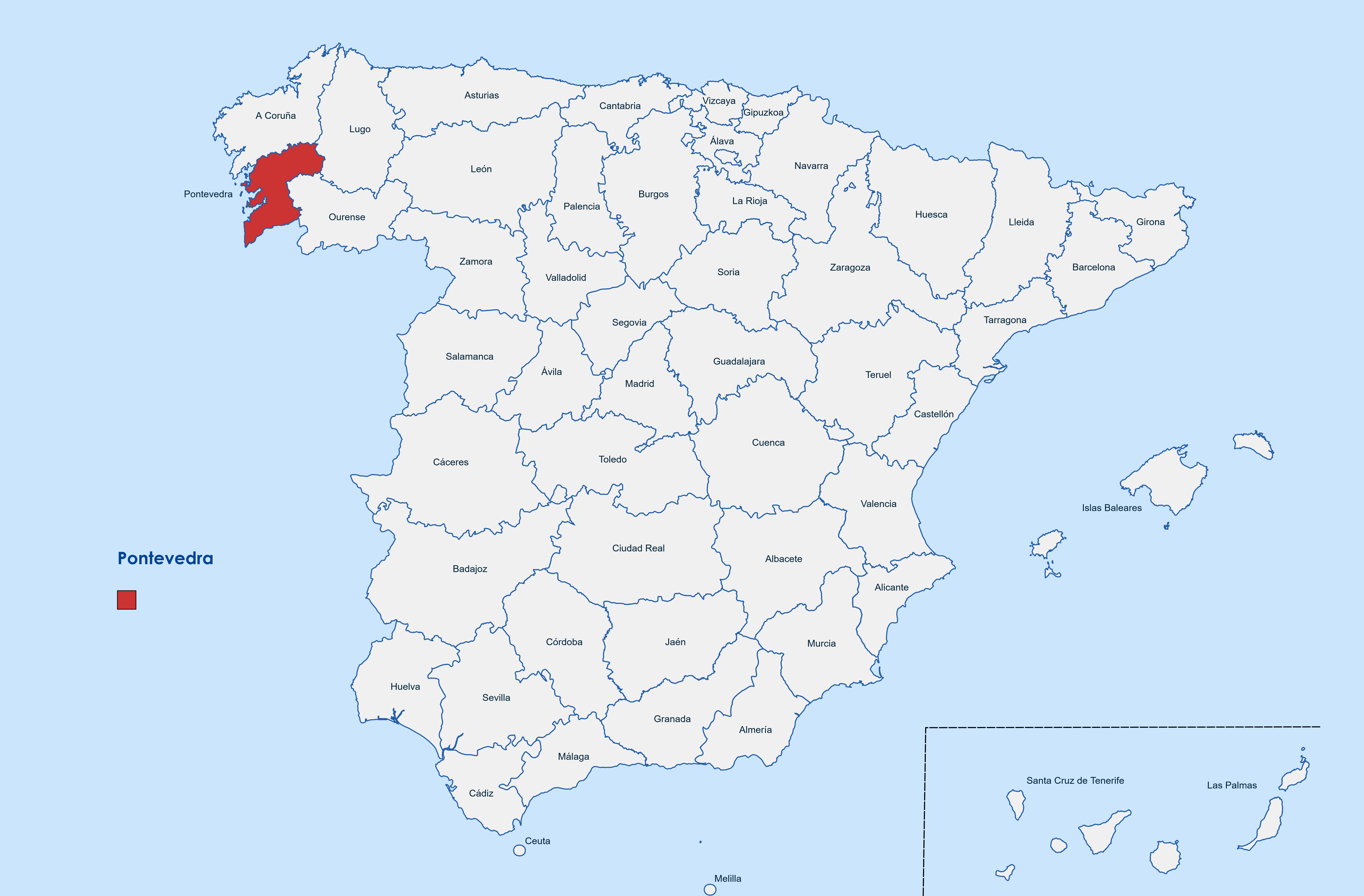 Web design Pontevedra province map