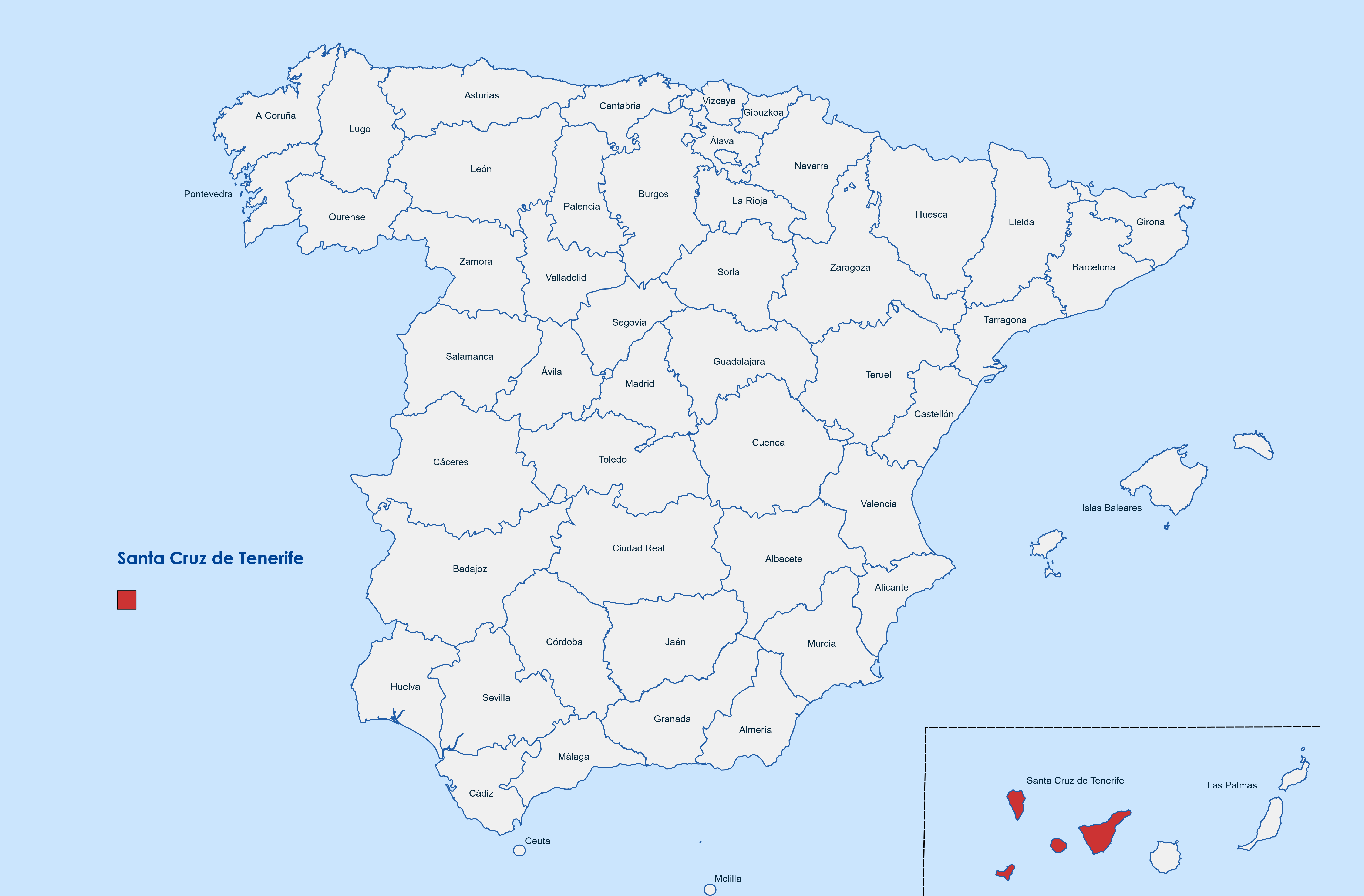 Web design Santa Cruz de Tenerife province map