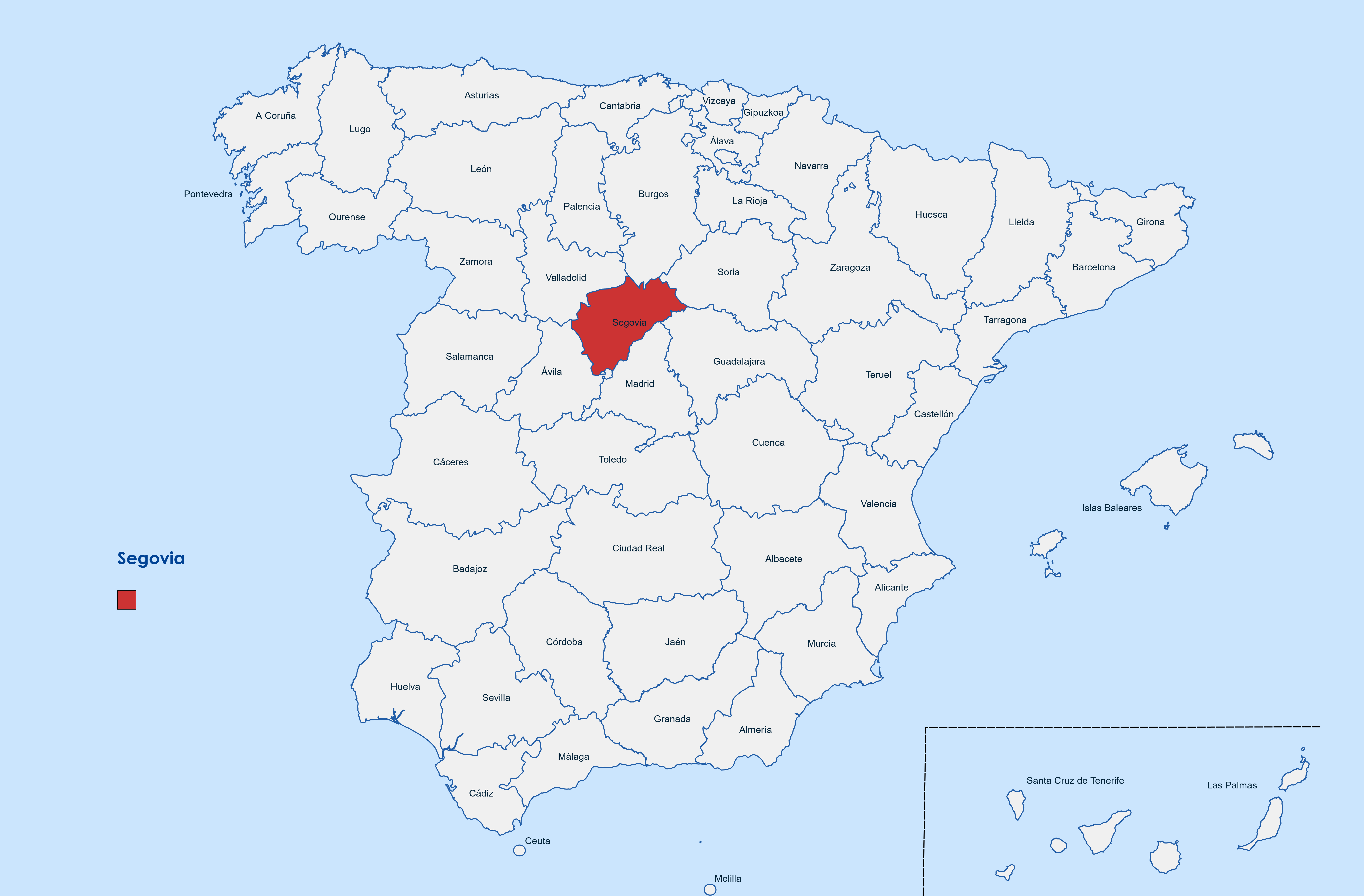 Web design Segovia province map
