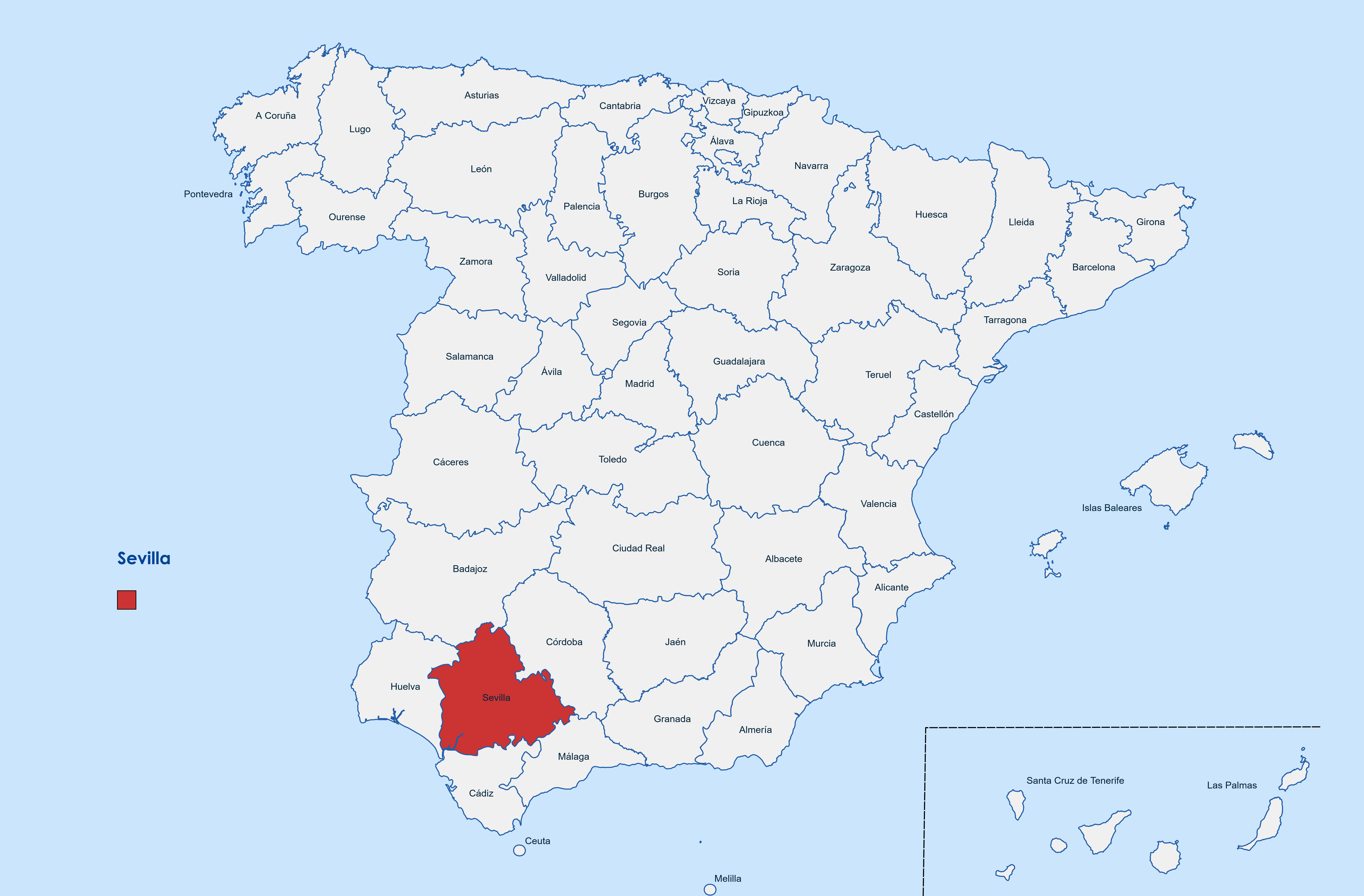 Web design Sevilla province map