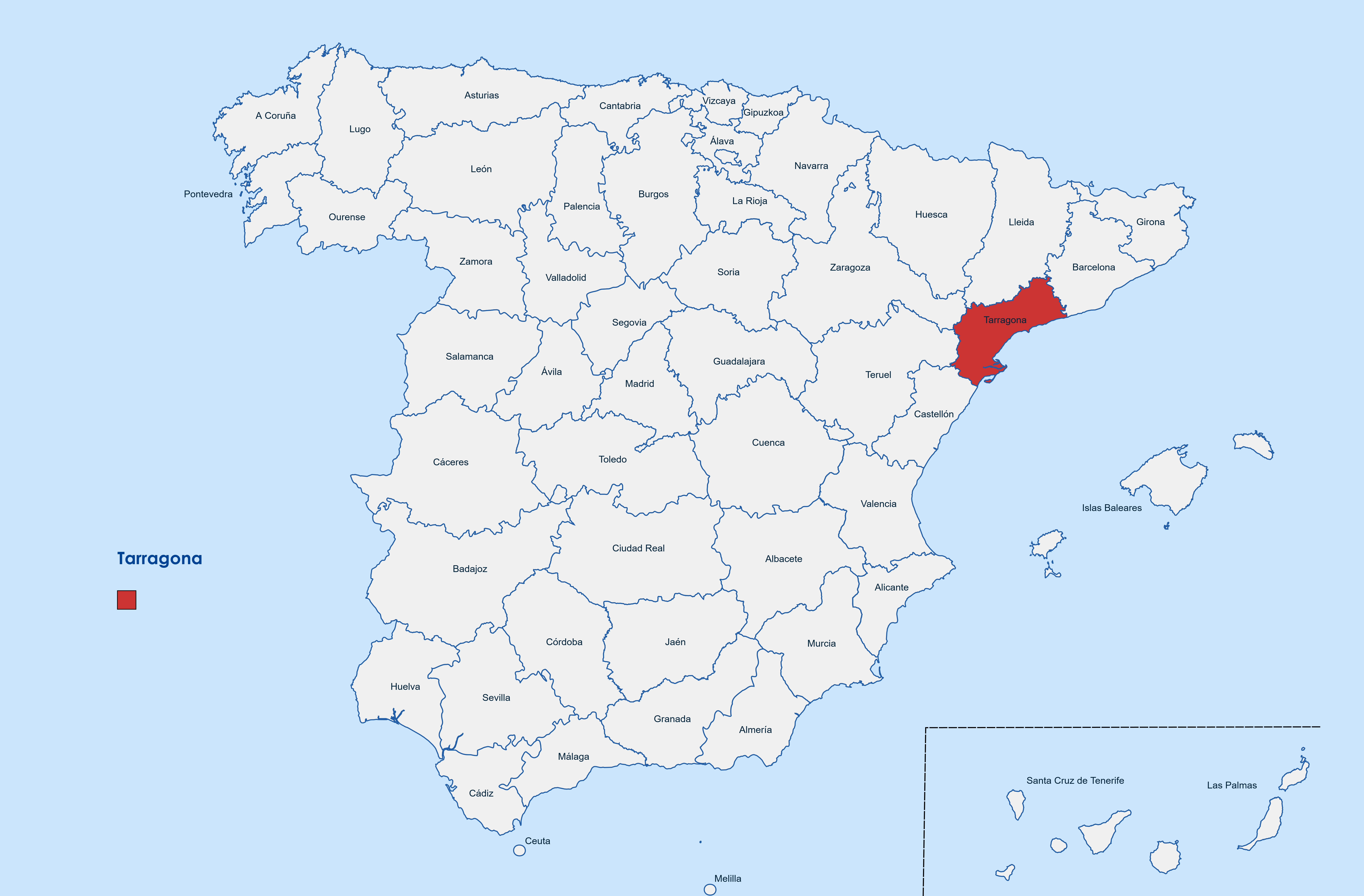 Web design Tarragona province map
