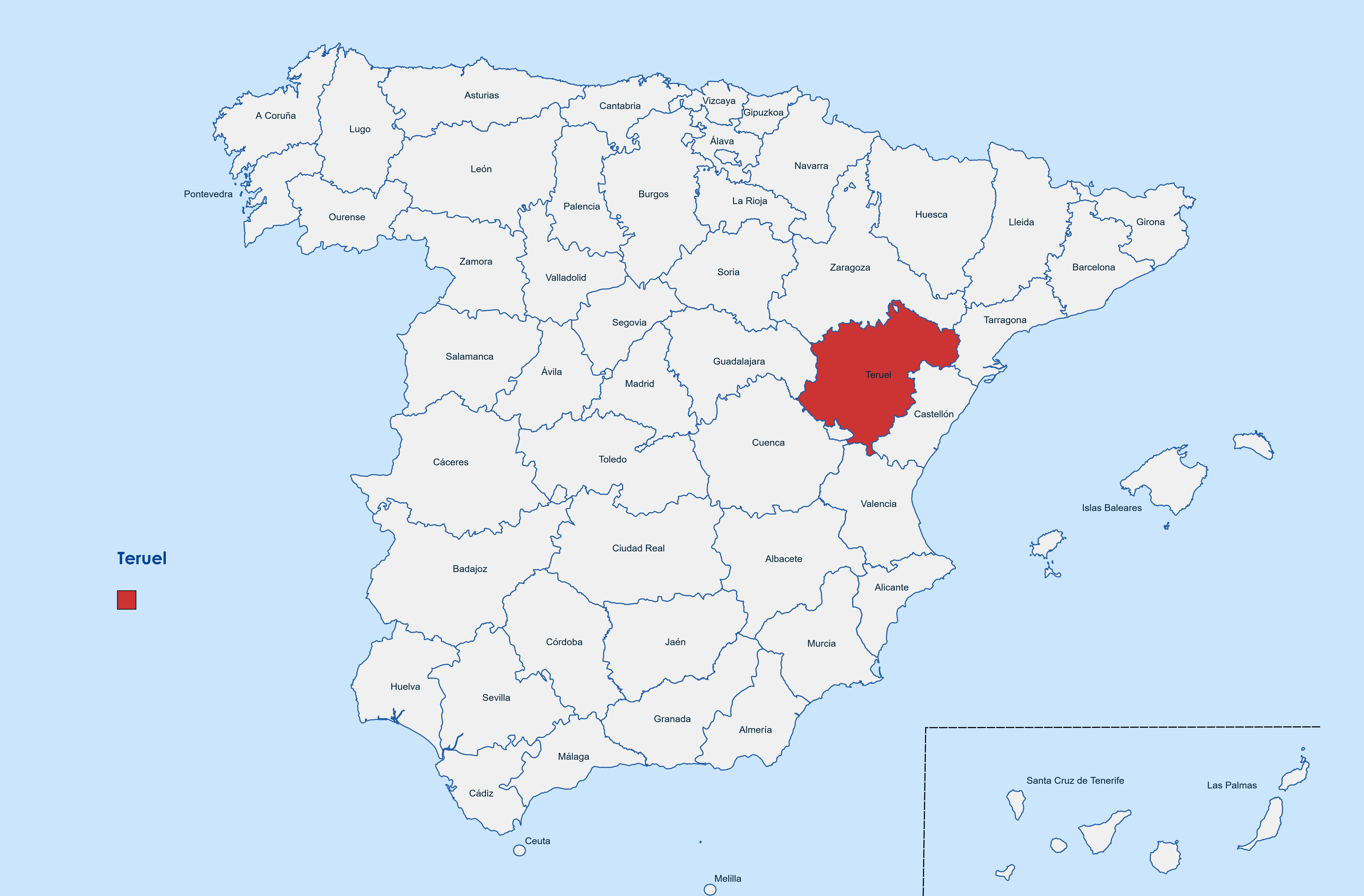 Web design Teruel province map