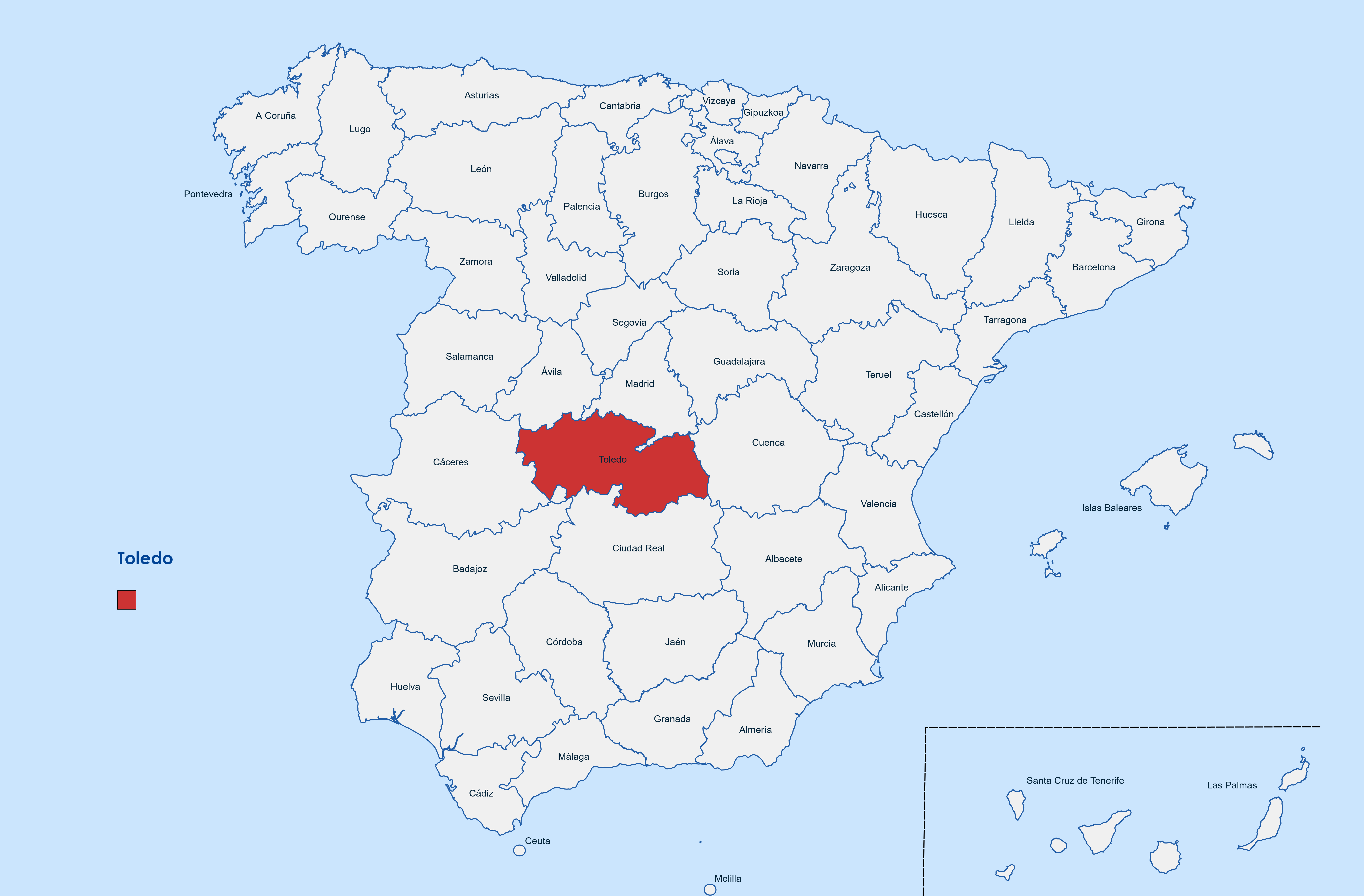 Web design Toledo province map