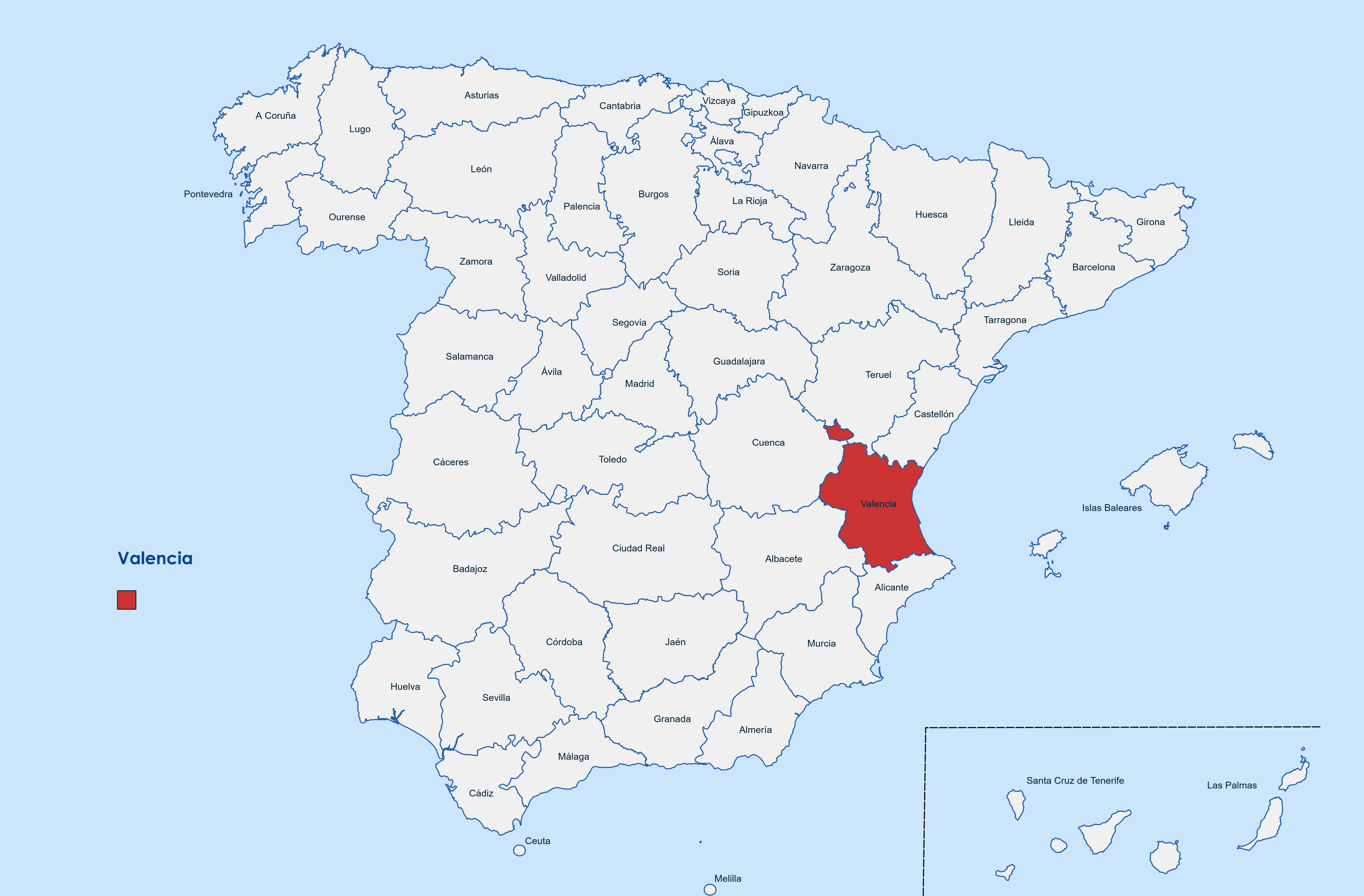 Web design Valencia province map