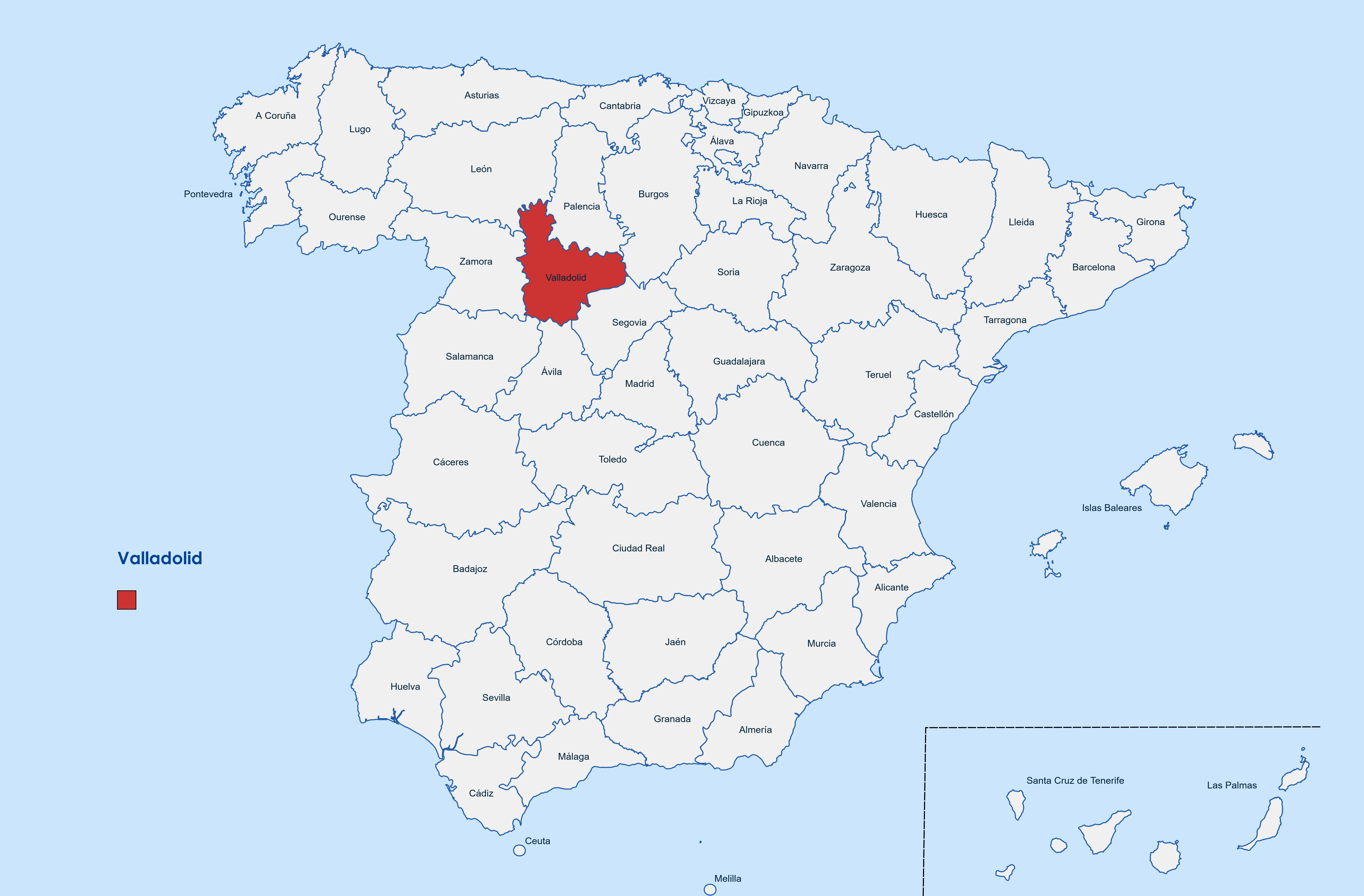 Web design Valladolid province map