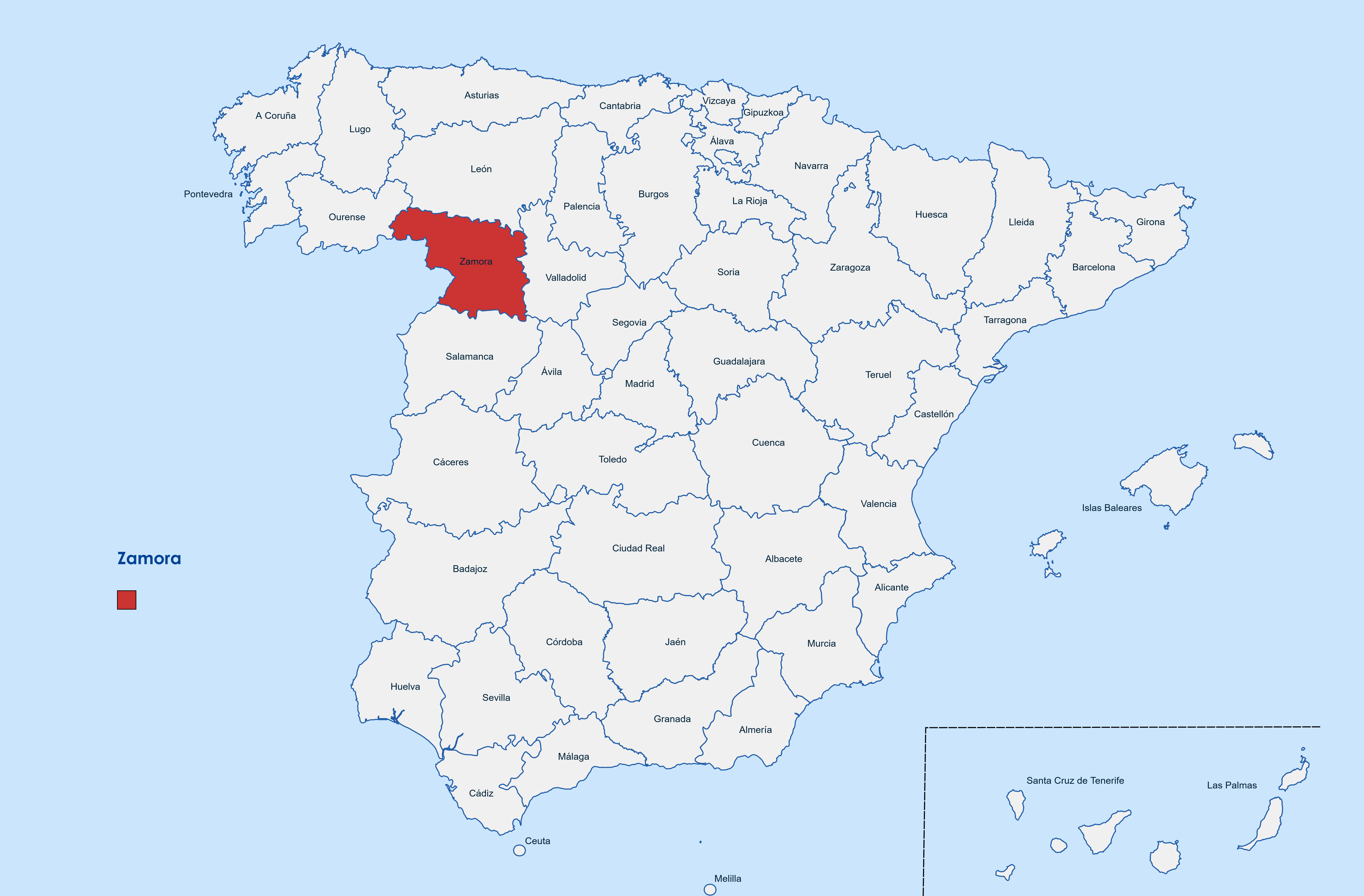 Web design Zamora province map