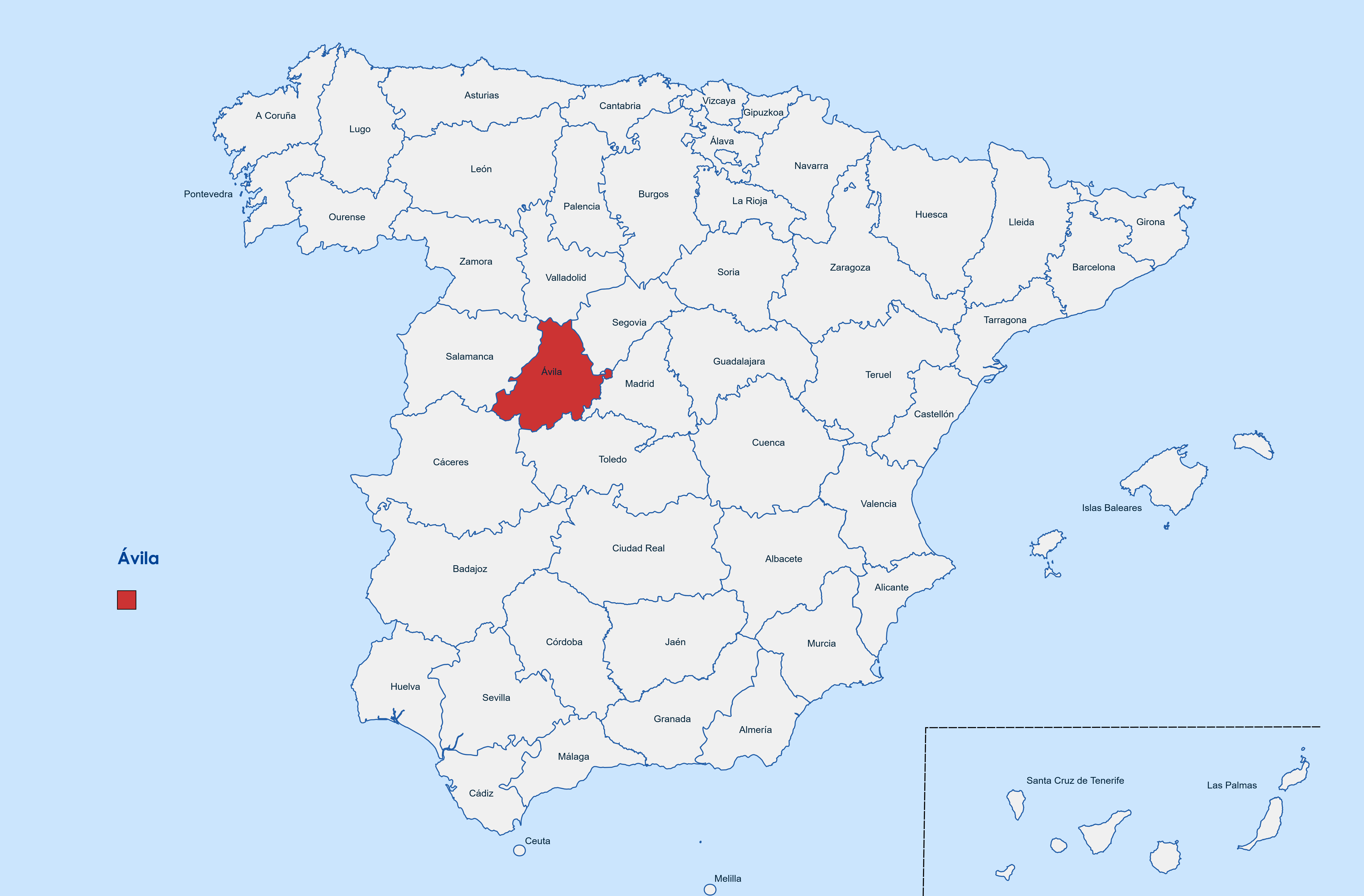 Web design Ávila province map